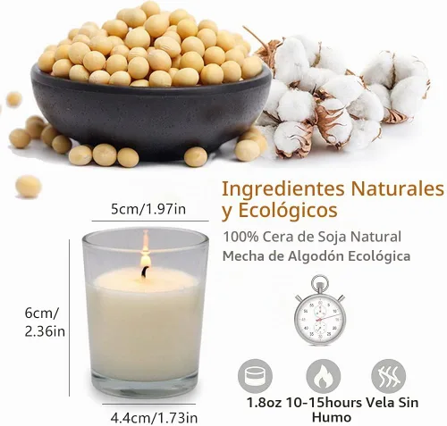 Vista 7 de Juego de 20 velas votivas blancas rellenas de vidrio transparente sin perfume de cera de soja para el hogar, spa, bodas, cumpleaños, vacaciones