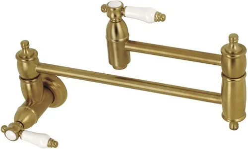 Vista 9 de Kingston Brass KS3103BPL - Grifo de cocina para relleno de olla de montaje en pared, latón antiguo