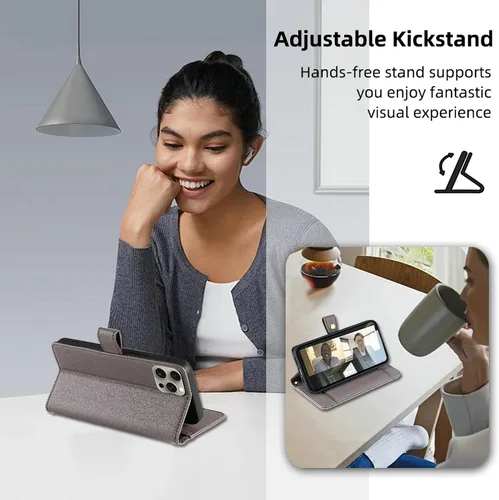 Vista 7 de Funda compatible con Itel Vision 1, compatible con Itel Vision 1, funda para teléfono [6 ranuras para tarjetas + 1 clip para dinero + 1 cartera]