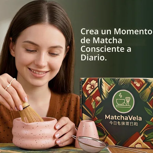 Vista 3 de Juego de batidor Matcha - 5 piezas Kit de té japonés