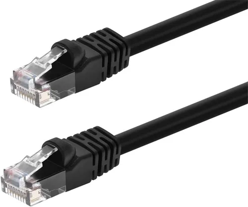 Vista 25 de 0.5FT 24AWG Cat5e 350MHz UTP Cable de red Ethernet de cobre desnudo - Negro