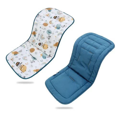 Vista 11 de Cojín para cochecito de bebé, inserto de asiento de automóvil infantil - reversible, universal, transpirable y suave, alfombrilla para cochecito