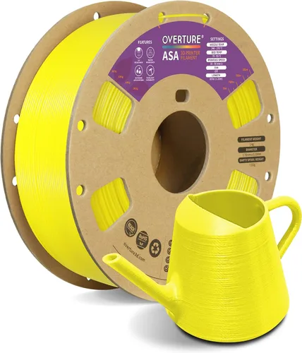 Vista 13 de Filamento OVERTURE ASA de 0.069 in, resistente a los rayos UV y a la intemperie, 2.2 lbs negro