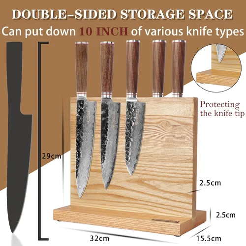 Vista 3 de YOUSUNLONG Bloque magnético para cuchillos - Soporte magnético para cuchillos - Soporte magnético para cuchillos - Super magnético de doble cara