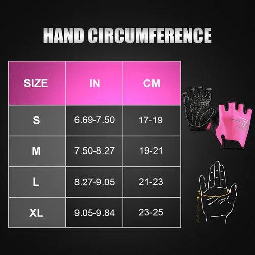 Vista 6 de Guantes de ciclismo para hombres y mujeres, guantes de ciclismo de medio dedo, guantes de entrenamiento adecuados para deportes al aire libre