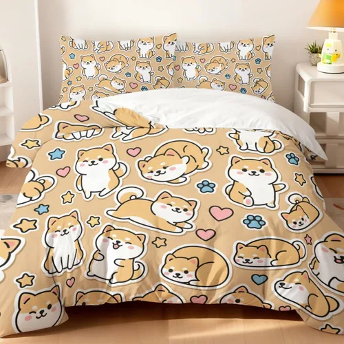 Vista 18 de Juego de funda de edredón de oso lindo tamaño individual, 3 piezas, ropa de cama suave y neutra calmante y acogedora, juego de funda de edredón