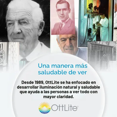 Vista 9 de OttLite Lámpara LED de escritorio con estación de carga multidispositivo, blanco