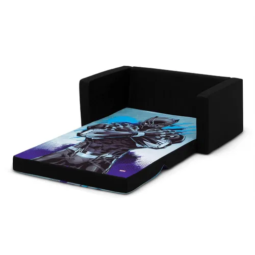 Vista 10 de Delta Children Marvel Black Panther Cozee - Sofá abatible con espuma viscoelástica, sofá convertible 2 en 1 a tumbona, color negro