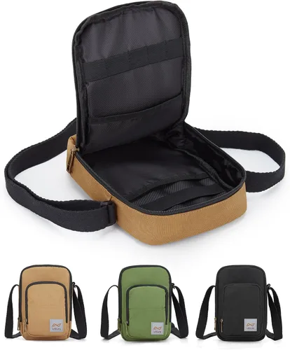 Vista 2 de Bolso cruzado para hombre, mini bolso de hombre, bolso de hombro de mensajero de viaje para hombre, bolsas laterales pequeñas para hombre
