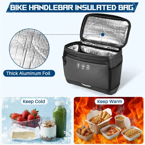 Vista 2 de WOTOW Bolsa para Manillar Delantero de Bicicleta - Bolsas de Canasta para Manillar de Bicicleta Grande Reflectante Impermeable Alforja