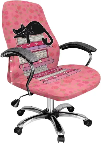 Vista 10 de Funda para silla de oficina de mármol morado, lavable, funda para silla de escritorio, fundas para silla de computadora para silla giratoria, silla