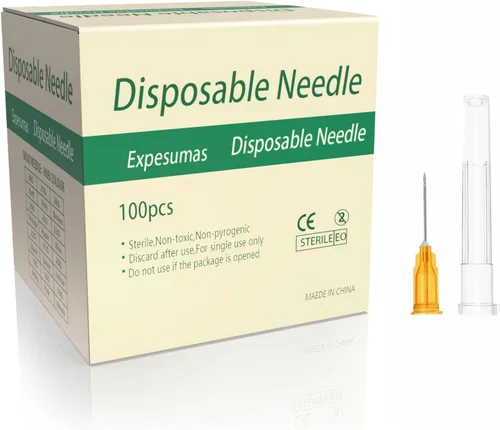 Vista 9 de Paquete de 100 unidades de aguja de inyección estéril desechable de 18 Ga, 1 pulgada, con tapa para accesorios de dispensación científica e