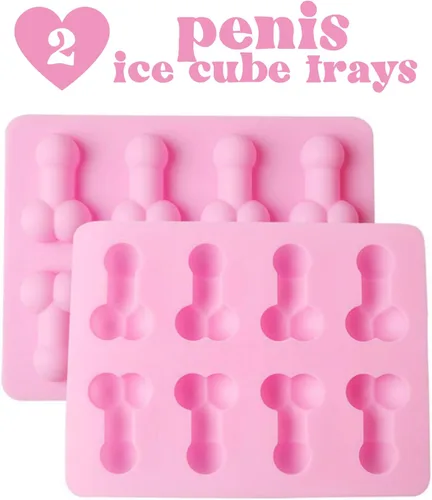 Vista 2 de 2 bandejas – Molde de silicona con forma divertida de brittyland Divertidas bandejas para cubitos de hielo, moldes de bricolaje, Silly Willy