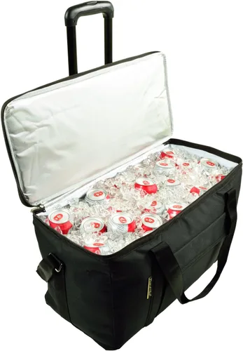 Vista 7 de Black Knights - Enfriador de picnic de viaje con ruedas con licencia del ejército, capacidad para 64 latas, enfriador plegable a prueba de fugas