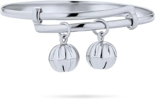Vista 3 de Personalize Jingle Bells - Pulsera de mariposa con números ABC, muñeca pequeña de 6.5 pulgadas, plata de ley 925, campanas ajustables chapados