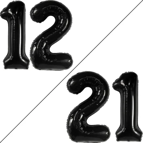 Vista 4 de KatchOn, Globo gigante negro con el número 12 de 40 pulgadas, decoración