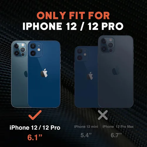 Vista 2 de NTG - Funda diseñada para iPhone 12 & iPhone 12 Pro, delgada y ligera, protector sólido de gran resistencia a prueba de golpes para iPhone 12 de 6.1