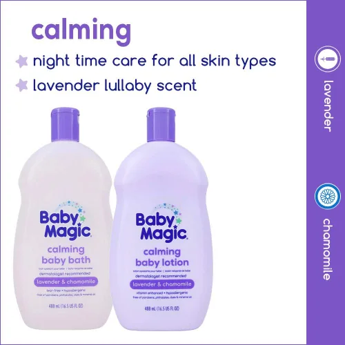 Vista 7 de Baby Magic Baño calmante para bebé, 9 onzas, lavanda y manzanilla, sin lágrimas, libre de parabenos, ftalatos, sulfatos y tintes