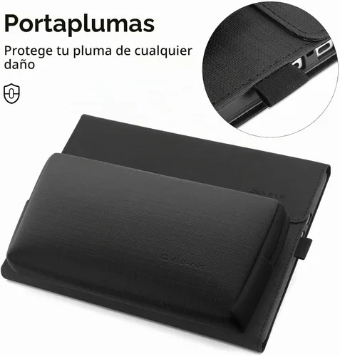 Vista 6 de Omnpak Funda para Microsoft Surface Pro 11/10/9 de 13", con bolsillo para Negro con bolsa de accesorios