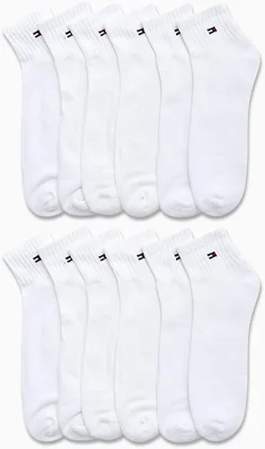 Vista 2 de Tommy Hilfiger Calcetines tobilleros acolchados de corte de cuarto para hombre (paquete de 12)