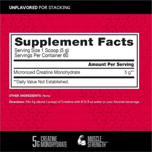Vista 2 de BSN Creatina Micronizada Monohidrato en Polvo, Polvo de Creatina Sin Sabor, Micronizada, Apoya la Construcción Muscular, Apoya la Fuerza Muscular