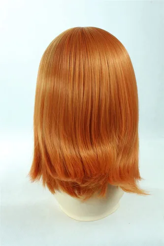 Vista 4 de Pelucas de cosplay corto recto BOB naranja vestir anime show fiesta pelos
