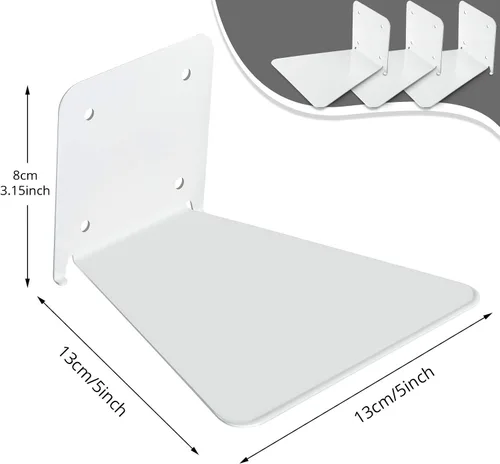 Vista 3 de Jetec Paquete de 6 estanterías flotantes invisibles montadas en la pared, estantes flotantes resistentes para libros, estantes de metal ocultos