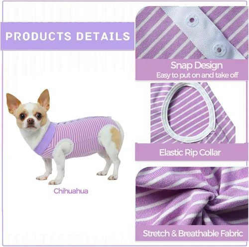 Vista 3 de Traje de recuperación quirúrgica, trajes corporales para perro después de la cirugía, traje de recuperación profesional para perro gato, cómoda