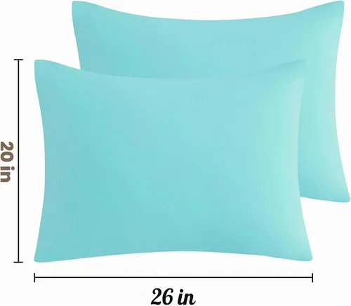 Vista 3 de NTBAY Juego de 2 fundas de almohada estándar, paquete de 2 fundas de almohada de microfibra cepillada de 20x26, suaves, resistentes a las arrugas, a
