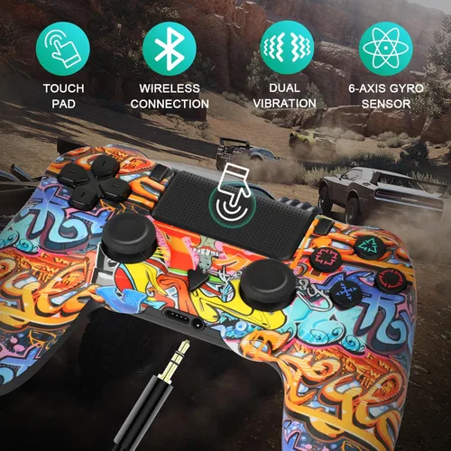 Vista 3 de Fancy Buying Controller Wireless Compatible with PS4SlimPro with Dual Vibration6-Axis Motion SensorAudio Function