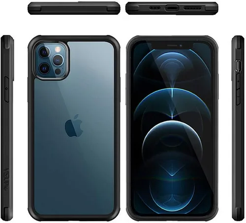 Vista 3 de Glass+ Funda compatible con iPhone 12/12 Pro de 6.1 pulgadas, 2020 funda transparente de cuerpo completo con protector de pantalla de vidrio
