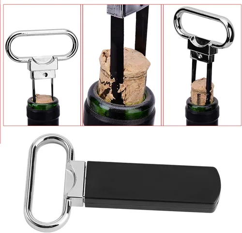 Vista 4 de Removedor de corcho de vino de dos puntas, abridor de corcho de vino con abridor de botellas, extractor profesional de botellas de acero inoxidable