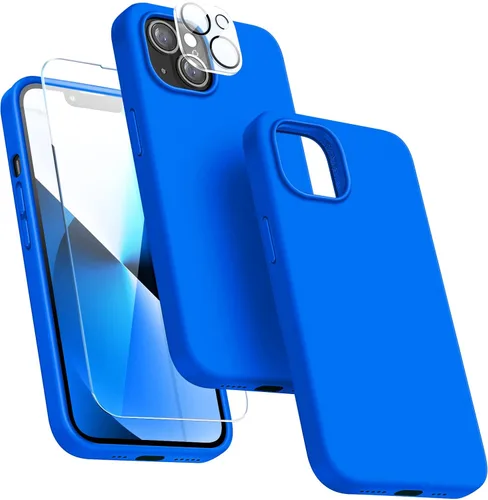 Vista 14 de Dssairo Funda 5 en 1 Diseñada para iPhone 13, con Paquete de 2 Protectores de Pantalla, Paquete de 2 Protectores de Lente de Cámara, Funda Verde