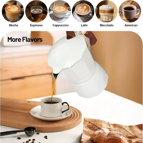 Vista 16 de Cafetera clásica de aluminio para 3 tazas Azul