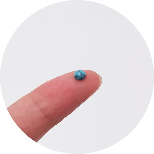 Vista 3 de INSPIRELLE Cabujones de piedra turquesa sintética azul, 60 unidades, camafeos de cúpula de 0.157 in