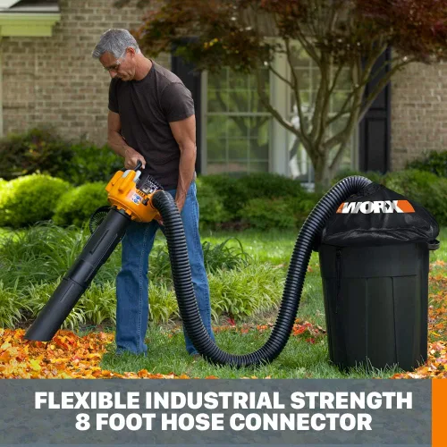 Vista 7 de Worx Soplador de hojas inalámbrico de 40 V con batería y cargador, soplador 3 en 1 para césped con aspiradora y trituradora, soplador de hojas
