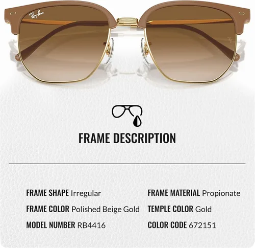 Vista 15 de Ray-Ban RB4416 NEW CLUBMASTER - Gafas de sol de forma cuadrada redonda con kit oficial de gafas