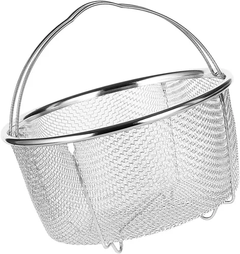 Vista 4 de Cesta de vapor para olla a presión, de acero inoxidable, con mango de agarre cómodo para cocinar, accesorios para ollas, 7.9-8.3 in