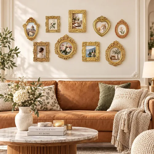 Vista 5 de 13pcs Gold Mini Vintage Frames Resin Vintage Picture Frame