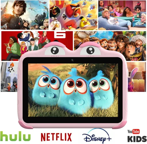Vista 3 de YINOCHE Tableta para niños de 10 pulgadas para niños pequeños, tabletas Android de 64 GB con funda WiFi Tabletas para niños de doble cámara