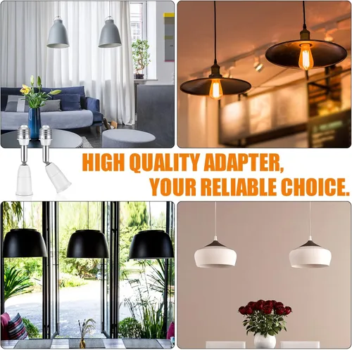 Vista 7 de Extensores de enchufe de luz E26 E27, extensión de 4.1 pulgadas, adaptador de extensión de enchufe vertical ajustable de 180 grados, convertidor