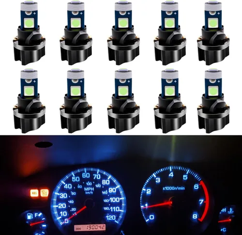 Vista 8 de WLJH Bombilla LED T5 azul 2721 37 74 con enchufe giratorio PC74 para luces