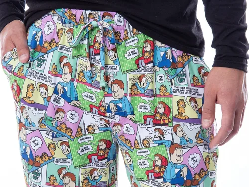 Vista 4 de Nickelodeon Mens Garfield and Jon Classic Comic Strip Lounge Pajama Pants