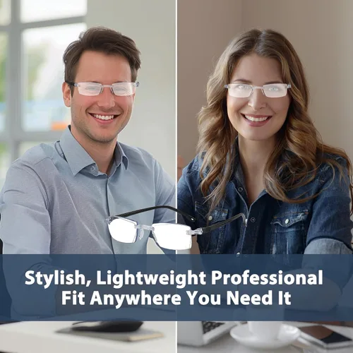 Vista 2 de 2 lentes de enfoque automático, autoajustables, inteligentes de doble enfoque, lentes de lectura inteligentes para mujeres y hombres, con zoom