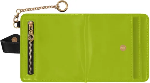 Vista 2 de Safety Green Womens Wallet Leather RFID Blocking Bifold Slim Wallets, Small Thin Ladies Credit Card Holder Double Zipper Pocket