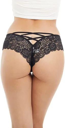 Vista 5 de Tangas sexy de encaje en V para mujer, paquete de 4