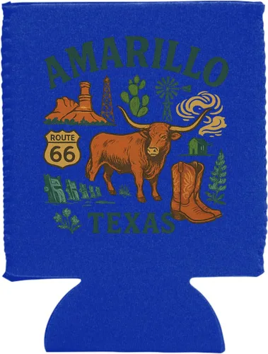 Vista 5 de Amarillo Texas Keepsake Souvenir Neoprene Can Hugger Black