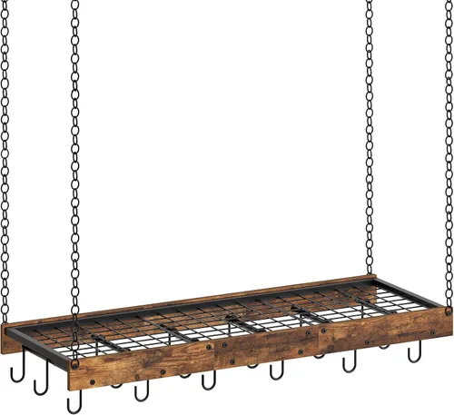 Vista 10 de CHOEZON Estante Colgante para Ollas, 35.4" L x 13" A Colgador de Ollas de Techo, Estante para Ollas de Estilo Industrial, Colgador de Ollas Montado
