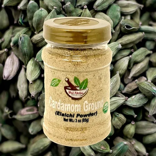 Vista 5 de Desi Kitchen Spices All Natural Sin sal Vegano Sin OMG Cardamomo verde puro indio molido (polvo Elaichi verde) 3 onzas con garantía
