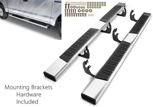Vista 2 de Estribos cromados de 6 pulgadas compatibles con Toyota Tacoma 2005-2023 doble cabina Crew Cab Side Step Nerf Bar